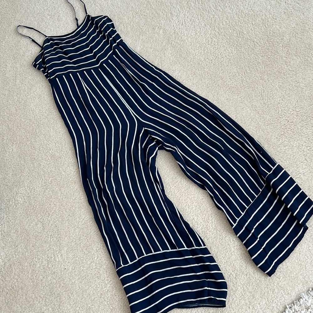 Blue and white stripe jumper